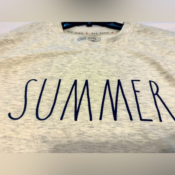 Rae Dunn Pullover Sweater Womens White Crewneck Sweatshirt SUMMER Lightweight - Picture 1 of 4